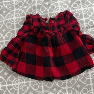 GAP Red and Black Checkered Baby Top